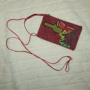 Red Beaded Clutch Bag